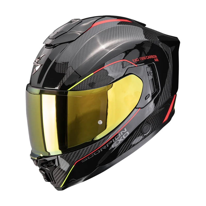 SCORPION EXO-1500 CARBON AIR MUNDI CASCO DE MOTO NEGRO ROJO AMARILLO
