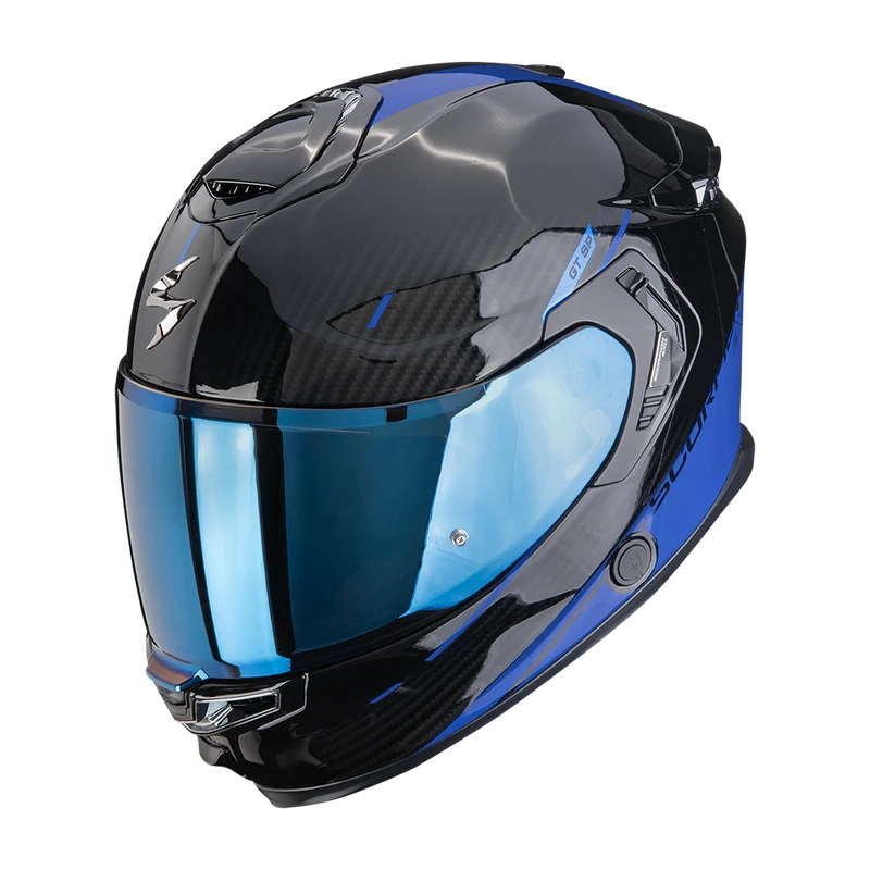 SCORPION EXO-GT SP AIR ASPHALT CASSO DE MOTO NEGRO AZUL
