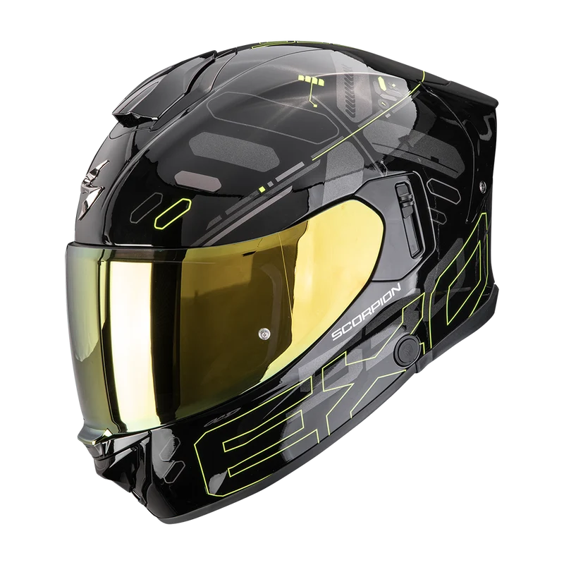 SCORPION EXO-530 AIR FOND CASCO DE MOTO Negro-Amarillo Neon