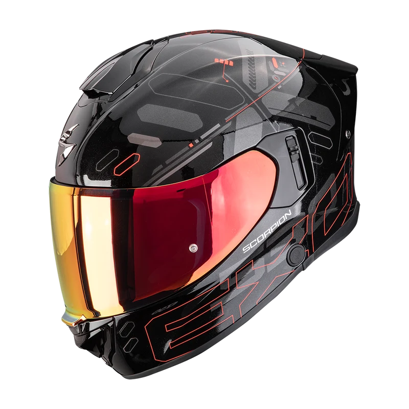 SCORPION EXO-530 AIR FOND CASCO DE MOTO Negro Metalico-Rojo