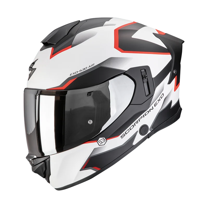 SCORPION EXO-530 AIR CLIP CASCOS INTEGRALES BLANCO NEGRO ROJO