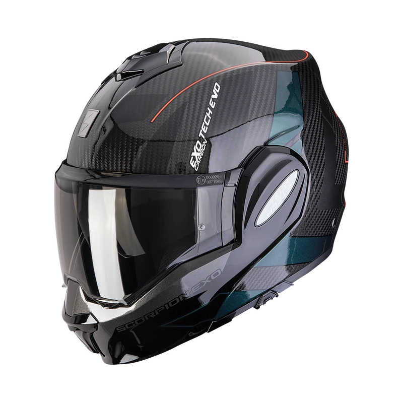 SCORPION EXO-TECH EVO CARBON CAD CASCO DE MOTO NEGRO VERDE