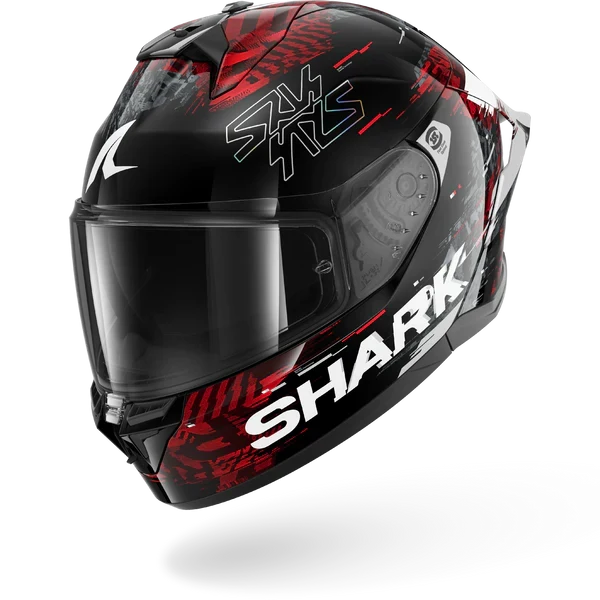 SHARK SKWAL CUP SPEED-VIB NEGRO Rojo Plata Casco De Moto