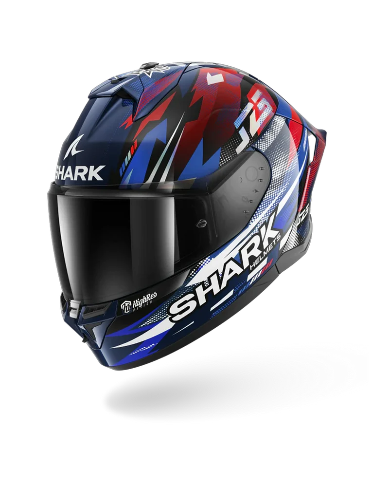 SHARK SKWAL CUP REPLICA ZARCO GP DE FRANCE Azul Chrome Rojo Casco De Moto