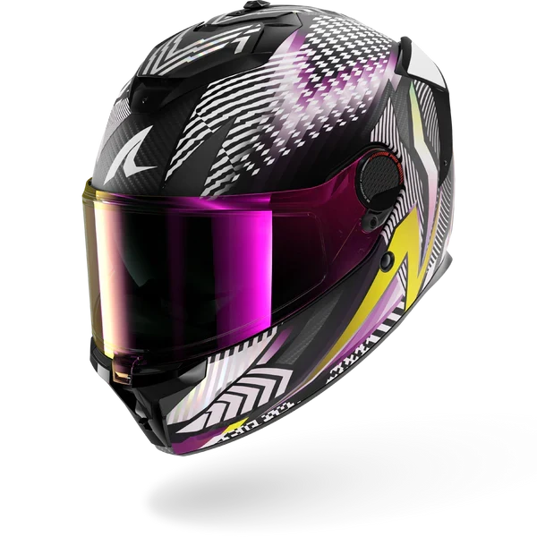 SHARK SPARTAN GT PRO CARBON STHYR Mat Carbon Violeta Chrom Casco De Moto