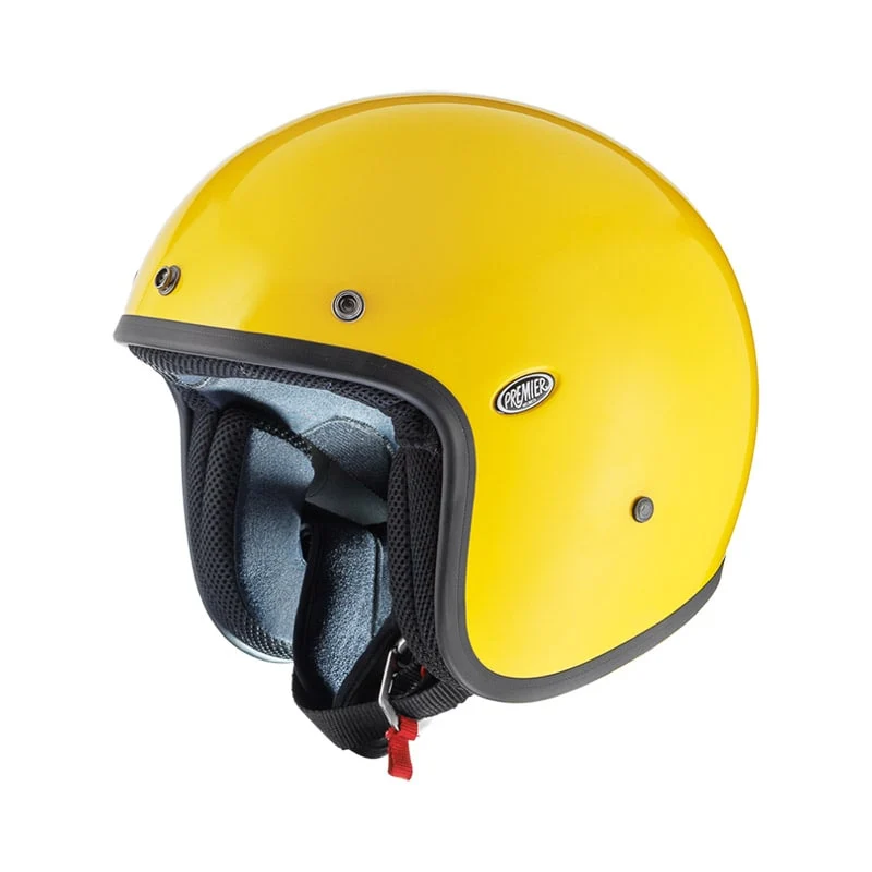 Premier Classic U12 Moto Cara abierta Casco Amarillo Flúor