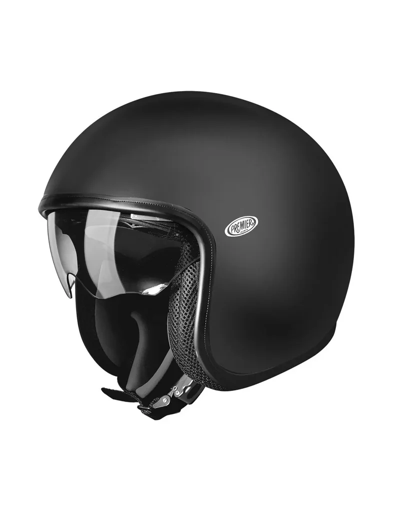 PREMIER VINTAGE U9BM MOTO CARA ABIERTA CASCO NEGRO MATE