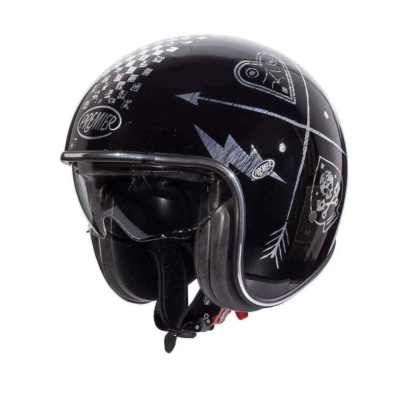 PREMIER VINTAGE NX CROMADO PLATA CASCO JET MOTO