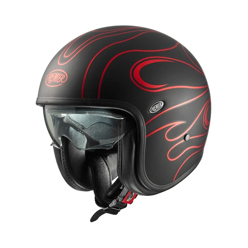 PREMIER VINTAGE FR CROMADO ROJO BM CASCO JET MOTO