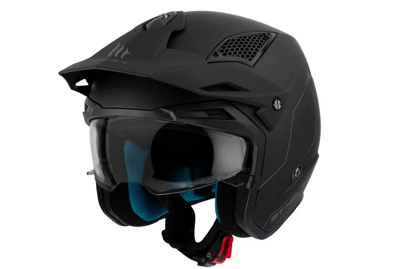 MT DISTRICT SV SOLID CARRETERA TODOTERRENO CASCO DE MOTO A1 NEGRO MATE