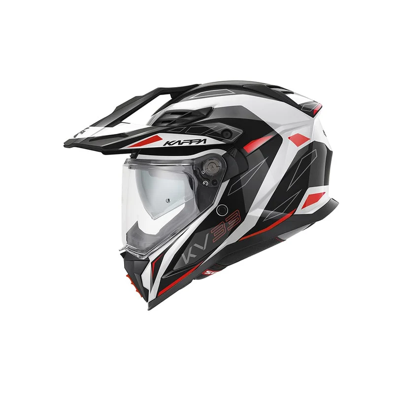 Kappa KV33 Enduro Wizard aventura Casco Mate Negro Rojo