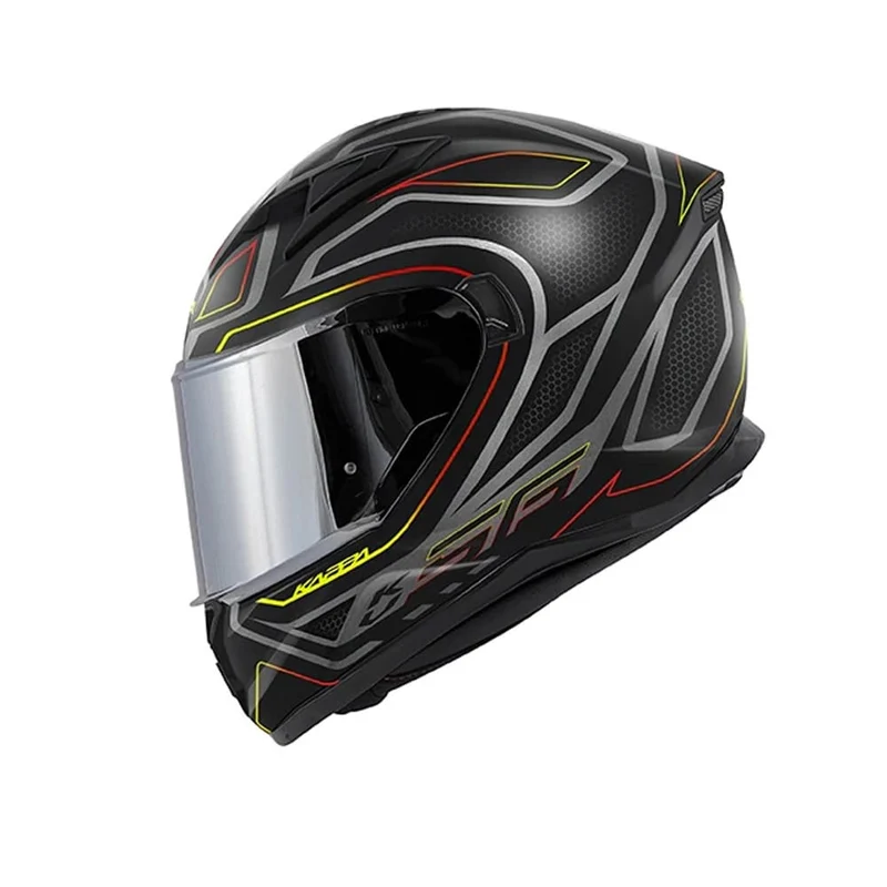 KAPPA KV56 BR Motocicleta Integral Casco Amarillo Neón Gris