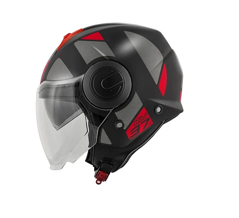 KAPPA KV 37 EVO Moto Cara Abierta Casco Titanium Rojo Mate
