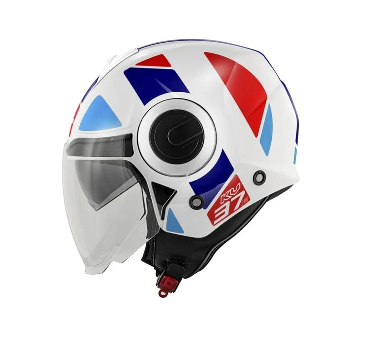 KAPPA KV37 EVO Carcasa Scooter Estilo Casco Blanco Azul Rojo