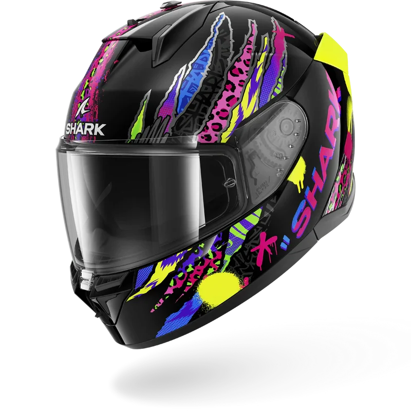 SHARK D-SKWAL 3 Fawn Casco Integral De Moto Negro Violeta Amarillo