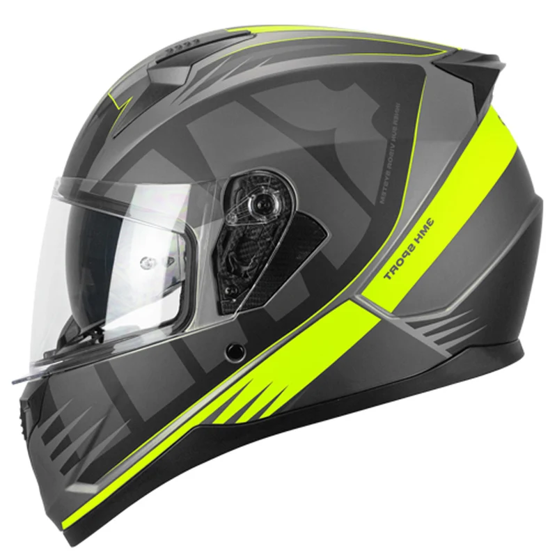 SKA-P 3MHG SPEEDER SPORT Casco Integral Negro Amarillo Fluoro Opaco