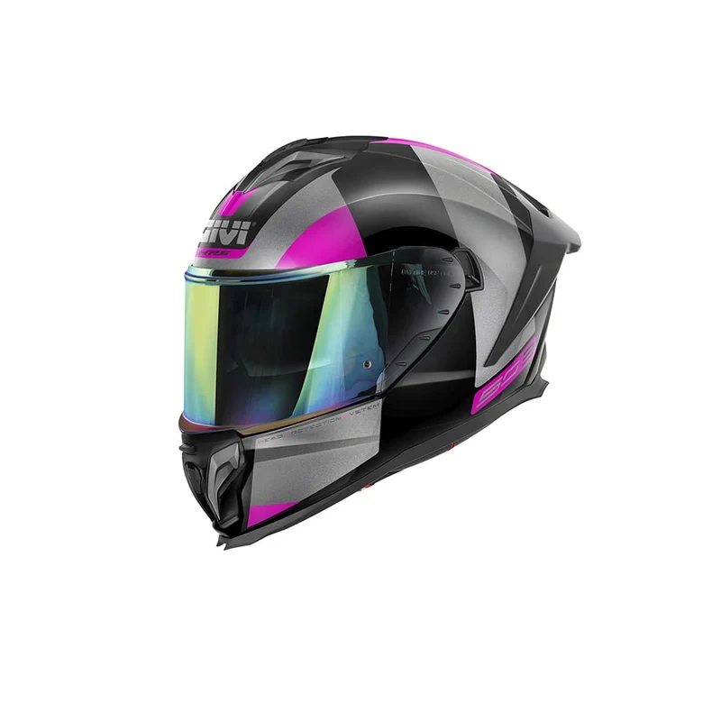 GIVI H503 VISION Casco Integral Para Moto Negro Titanio Fucsia