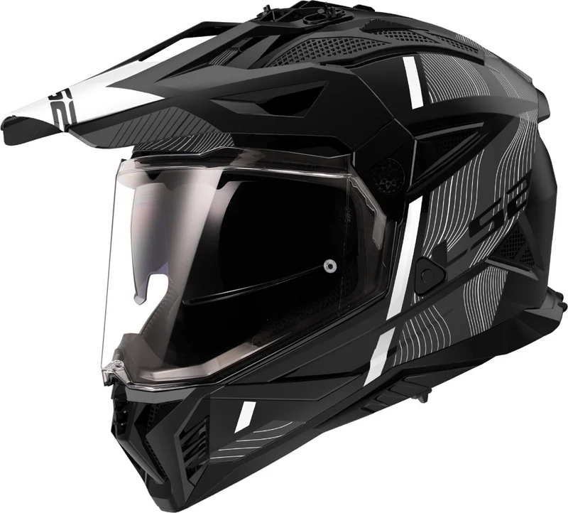 LS2 MX702 PIONEER II HILL MATT BLACK WHITE -06
