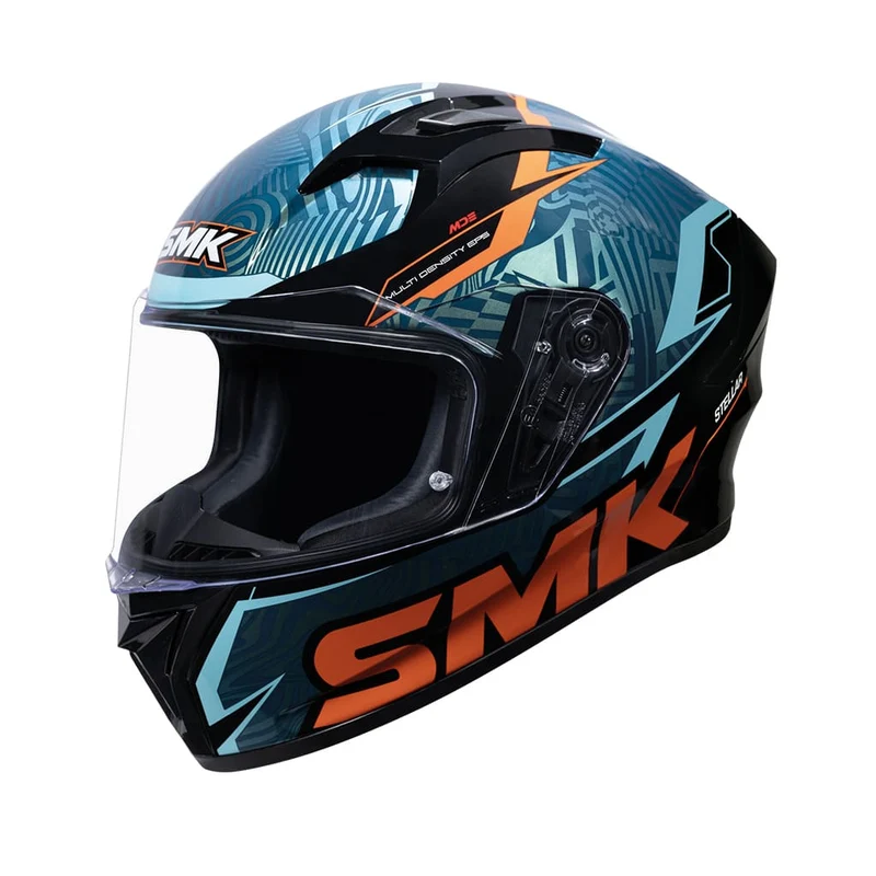 SMK STELLAR FURY GL257C Moto Integral Casco Decorado Brillo