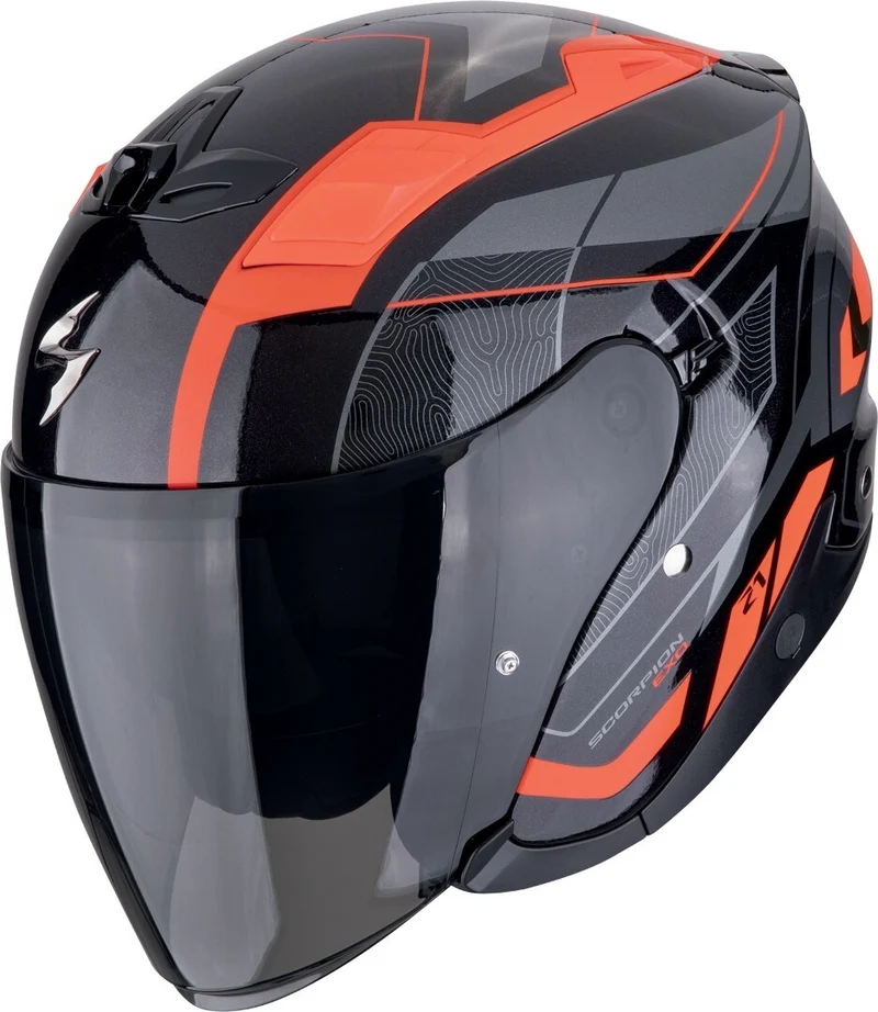 SCORPION EXO-Z1 VUE Moto Urbano Abierto Casco Negro Rojo