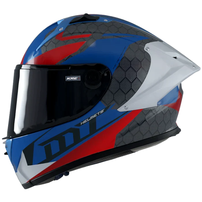 MT FF103PLUSC KRE+ CARBON PROJECTILE CASCO DE MOTO D7 AZUL BRILLO
