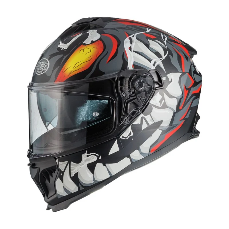 PREMIER TYPHOON MO92BM CASCO INTEGRAL DE MOTO NEGRO GRIS