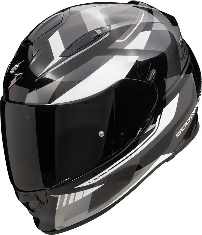 SCORPION CASCOS INTEGRALES EXO-491 ABILIS NEGRO PLATA BLANCO