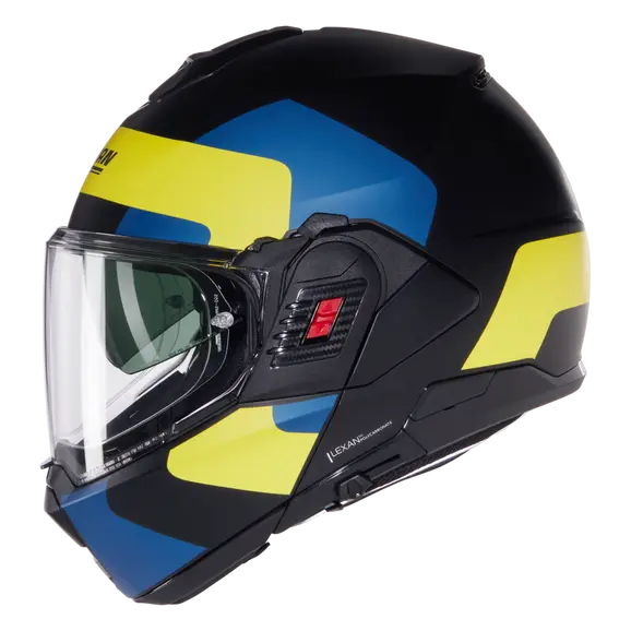NOLAN N120-1 Omocromo 346 Moto Modular Casco Nero Azul Gillao