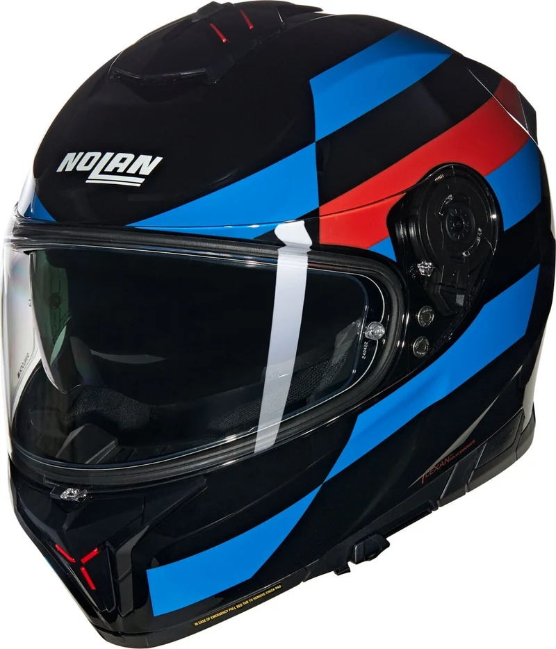 NOLAN N80-8 ALFIERE 347 CASCO INTEGRAL Moto Nero Azul Rosso