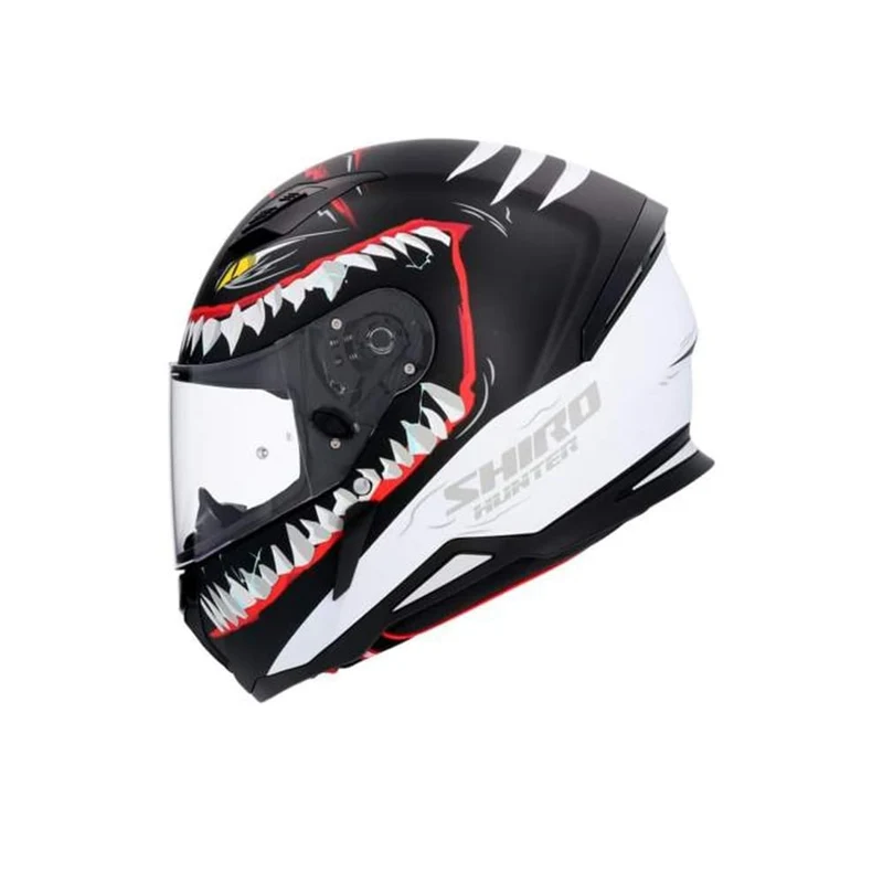 SHIRO HUNTER SHARK CASCO INTEGRAL DE MOTO NEGRO MATE