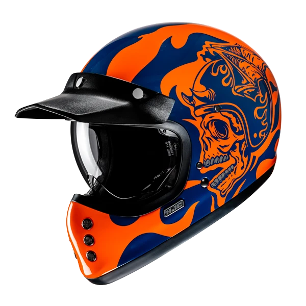 HJC V60 FLAME MC27 Casco Integral De Motocicleta Estilo Vintage