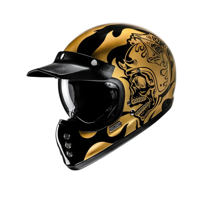 HJC V60 FLAME MC9 CASCO INTEGRAL DE MOTO DE ESTILO CLÁSICO RETRO