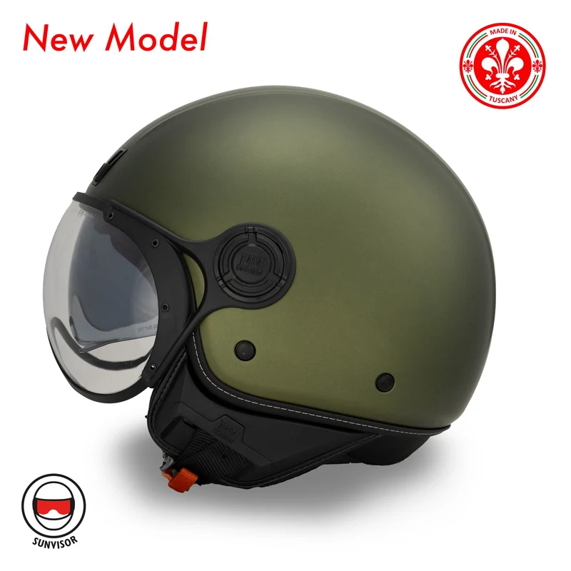 Casque JET A-Ventura vert olive uni de MM Independent