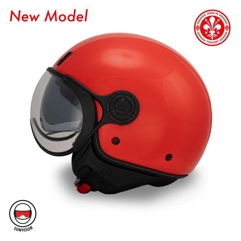 Casque JET A-Ventura rouge uni de MM Independent