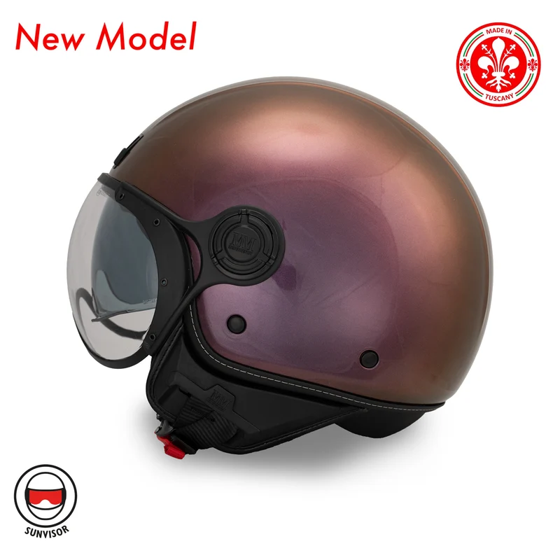 Casque JET A-Ventura Cameleon Magenta irisé monochrome de MM Independent
