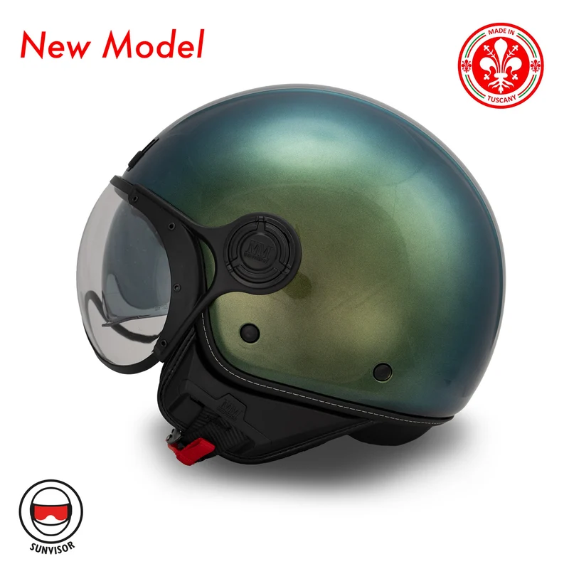 Casque JET A-Ventura Moscondoro vert irisé monochrome de MM Independent