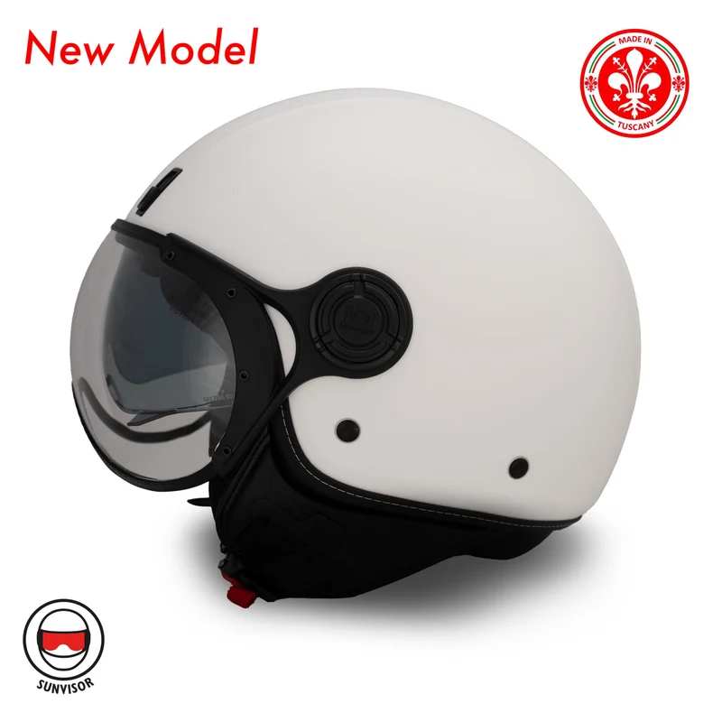 Casque JET A-Ventura blanc monochrome de MM Independent