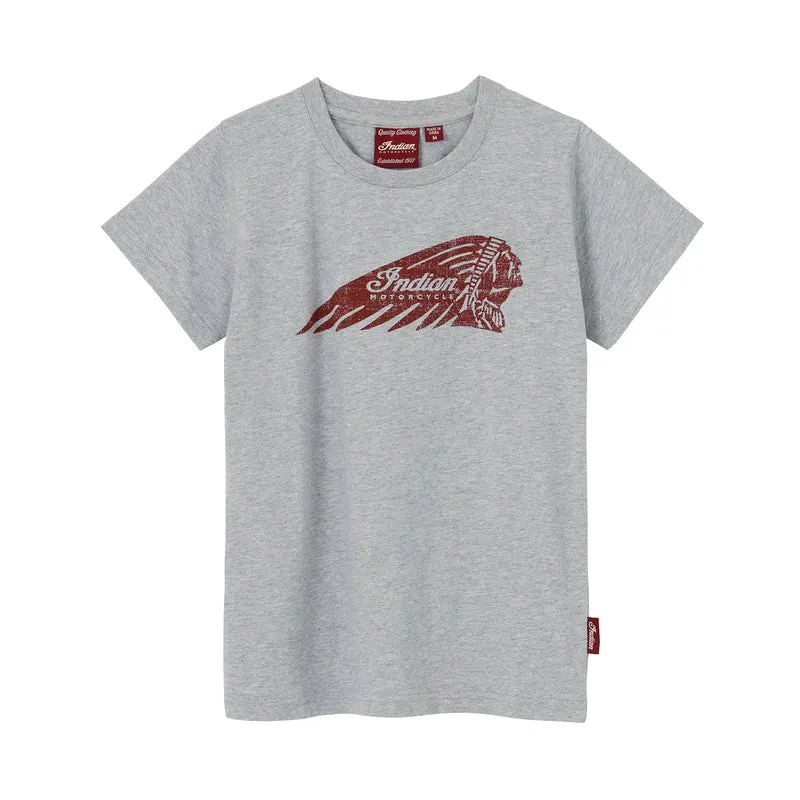 Youth Distressed Headdress Tee, Gray