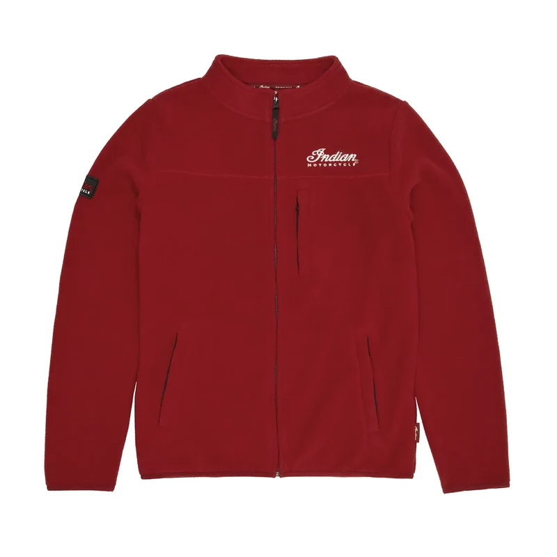 Women's Zip Thru Fleece Top, Red