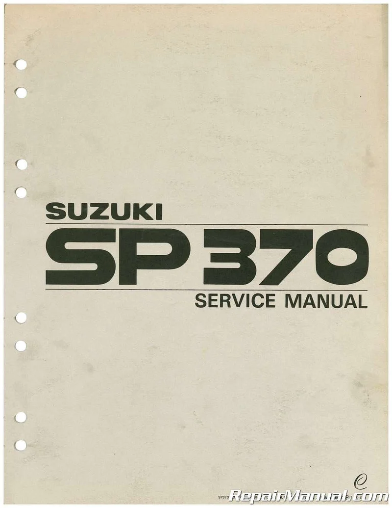 Manuel d'atelier Suzuki SP 370