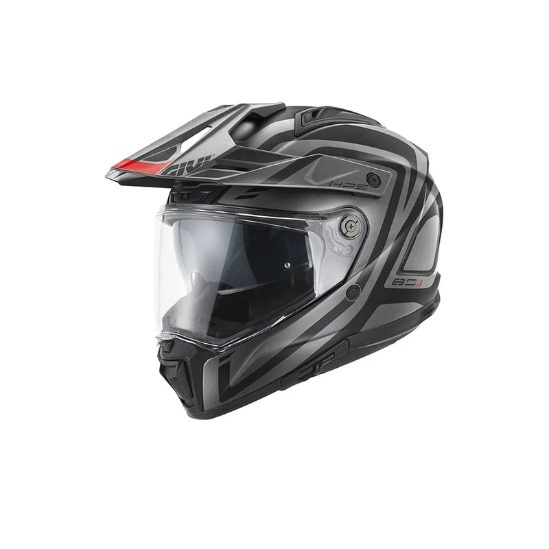 GIVI 80.1 APEX AXBR ADVENTURE CASCO INTEGRAL DE MOTO NEGRO TITANIO ROJO