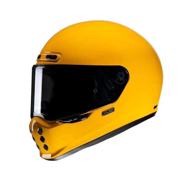 HJC V10 UNI carreras moto integral Casco amarillo intenso