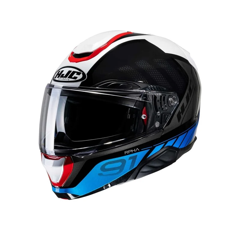 HJC RPHA 91 RAFINO MC21 Casco Modular de Moto Negro Azul Blanco