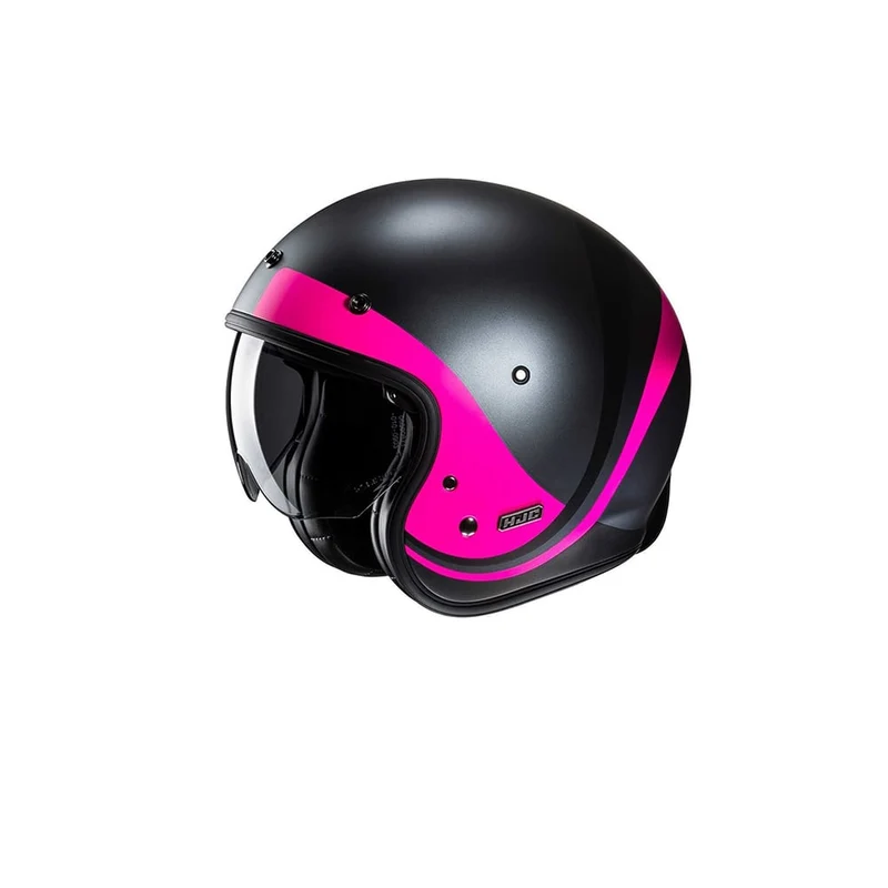 HJC V31 EMGO MC8SF Jet Casco Moto Negro Mate Rosa