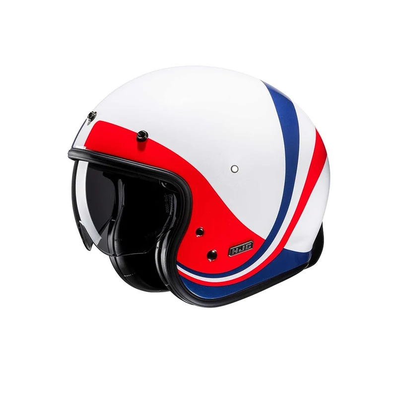 HJC V31 EMGO MC21 Jet Casco Moto Blanco Azul Rojo