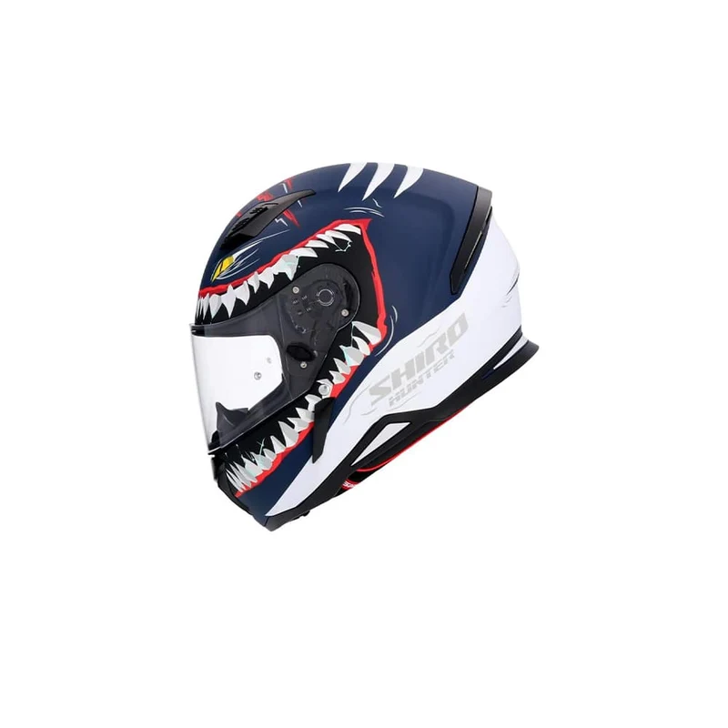 SHIRO HUNTER SHARK CASCO INTEGRAL DE MOTO AZUL SCURO MATE