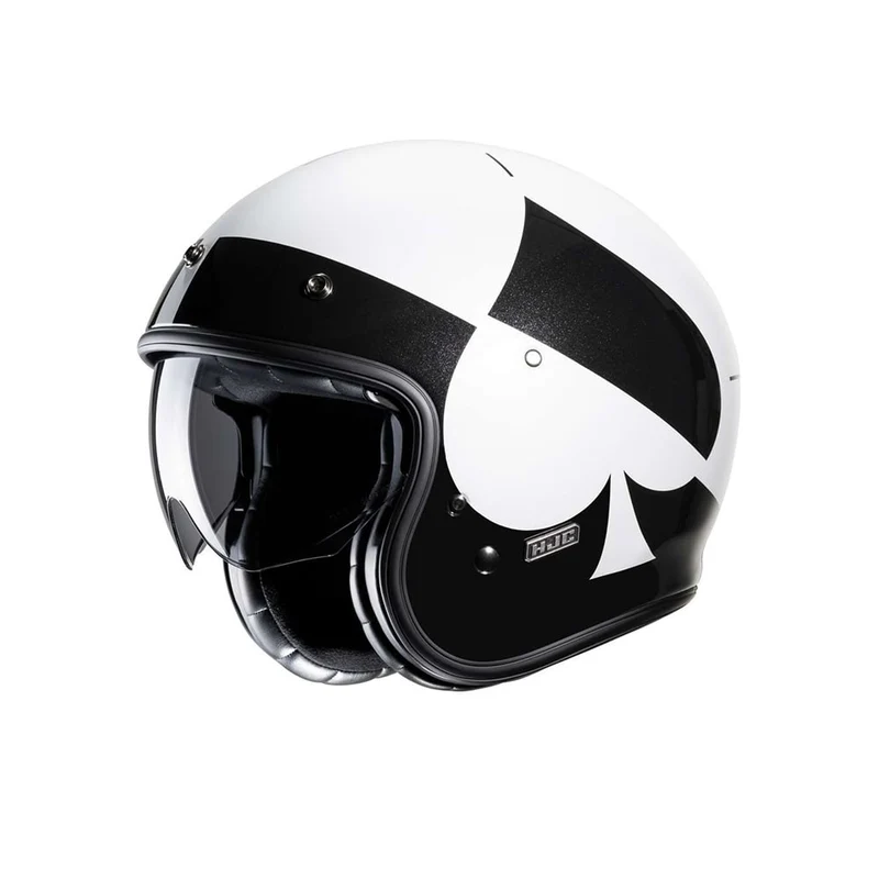 HJC V31 KUZ MC5 Casco Jet Moto Negro Blanco
