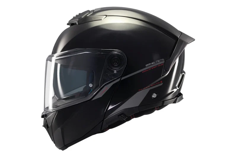 MT ATOM 2 SV SOLID MODULAR CASCO DE MOTO A1 NEGRO BRILLO