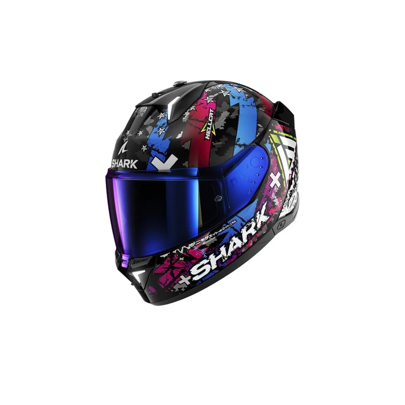 SHARK SKWAL i3 HELLCAT Integral Casco Negro Cromo Azul