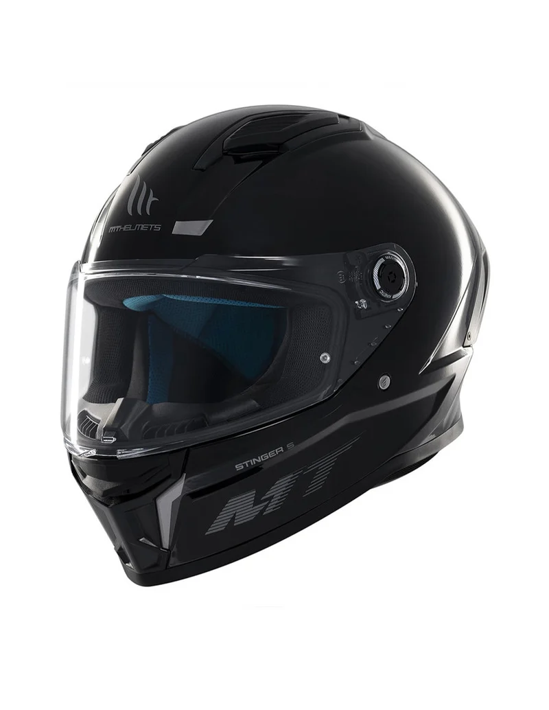 MT STINGER 2 SOLID INTEGRALES CASCO DE MOTO A11 NEGRO BRILLANTE